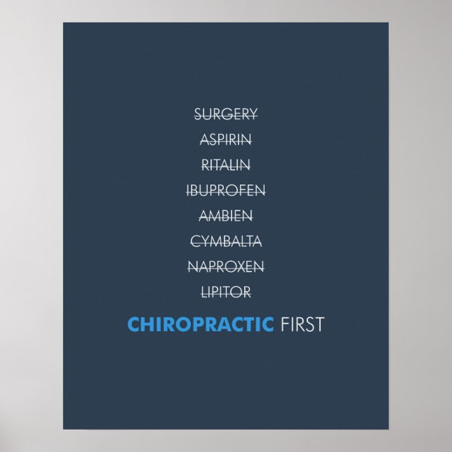 Chiropractic first poster - dark blue (Front)
