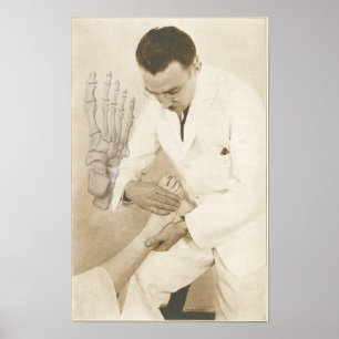 Chiropractic Foot Adjustment Vintage Print