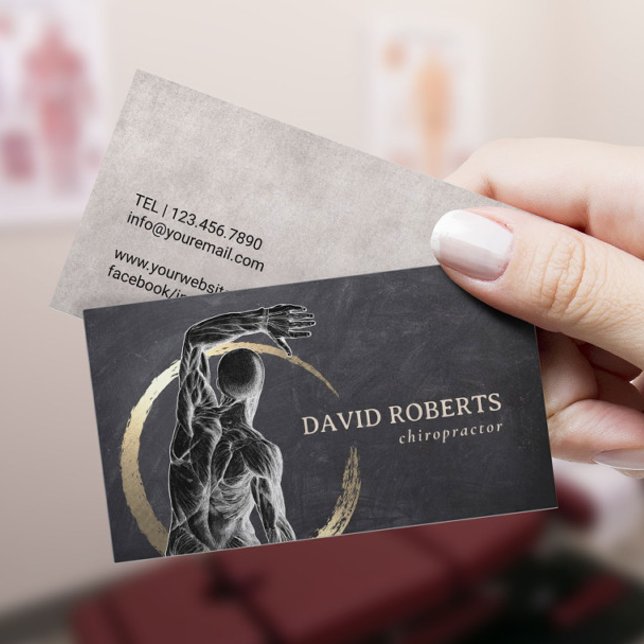 Chiropractic Gold Circle Therapist Chiropractor Business Card (Creator Uploaded)