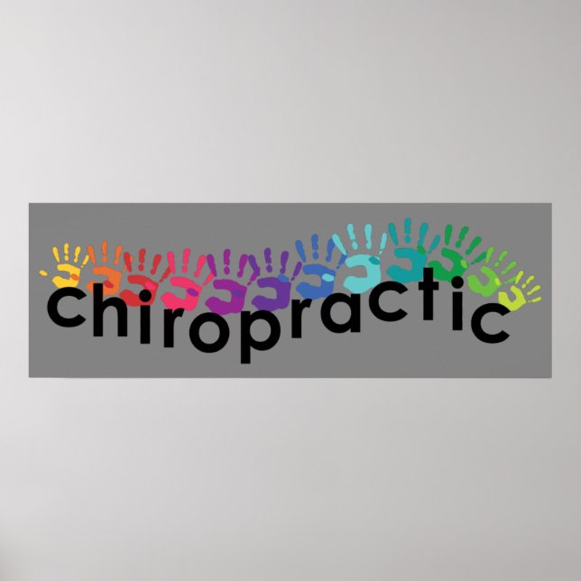 Chiropractic Hand Prints Poster 36x12 (Front)