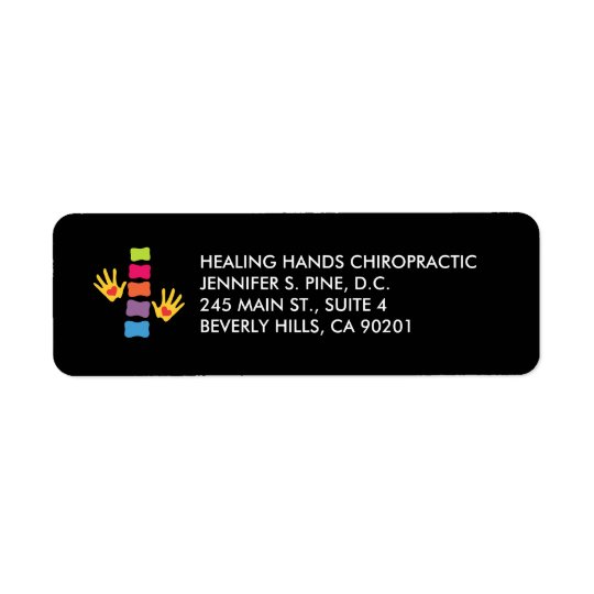 Chiropractic Hands and Spine Logo Avery Labels