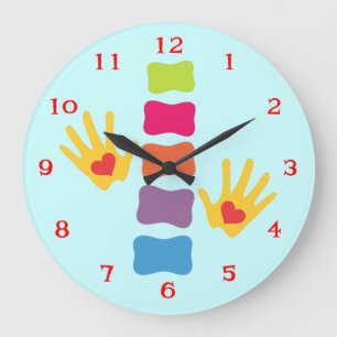 Chiropractic Hands and Spine Logo Wall Clock