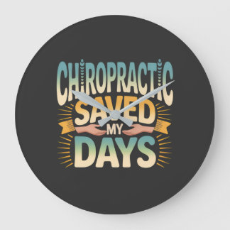 Chiropractic Healing and Back Pain Relief Large Clock
