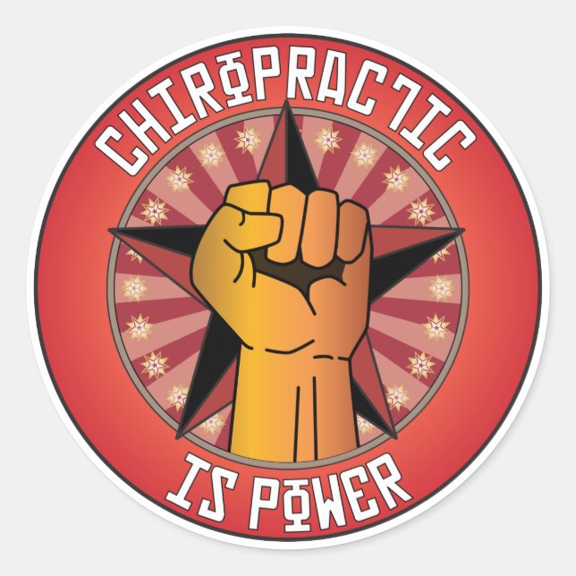 Chiropractic Is Power Classic Round Sticker (Front)