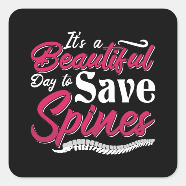 Chiropractic It's A Beautiful Day Chiropractor Square Sticker (Front)