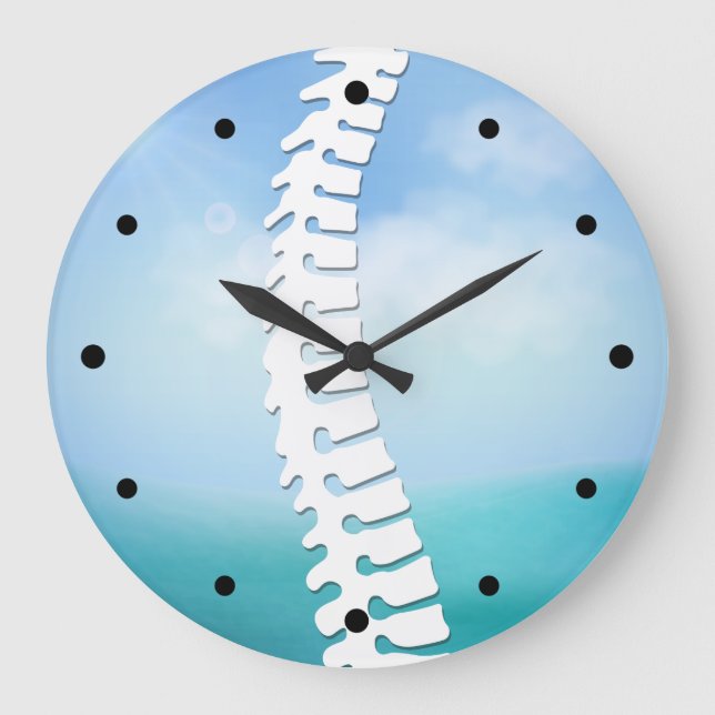 Chiropractic Lateral Spine Logo Wall Clock (Front)