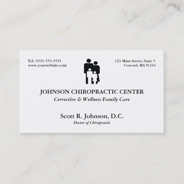 Chiropractic Logo Business Cards (Front)