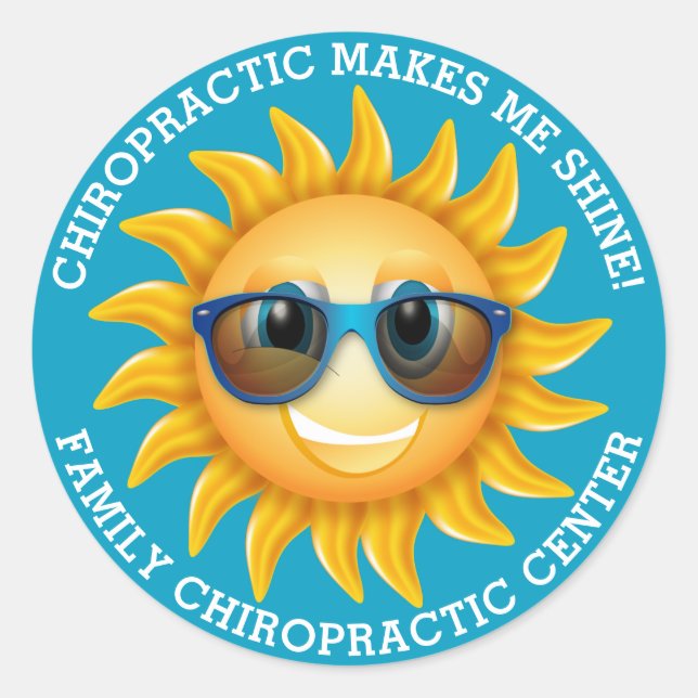 Chiropractic Makes Me Shine Custom Kids Stickers (Front)