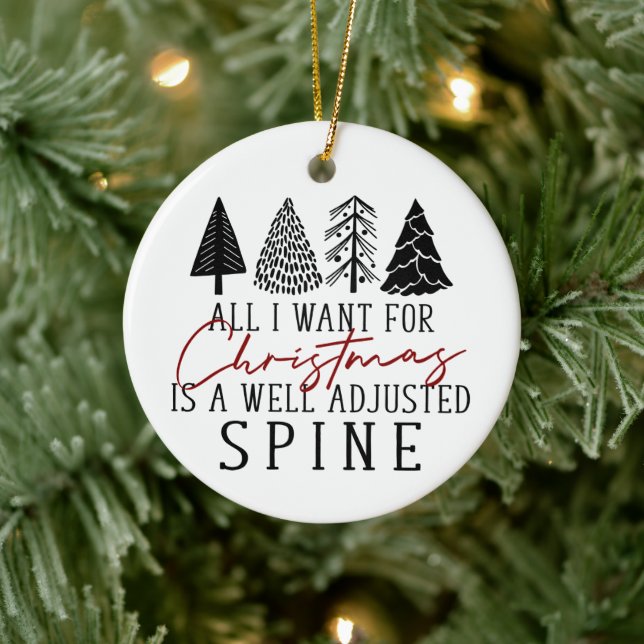 Chiropractic Ornament, Chiropractic Christmas,  Ceramic Ornament (Tree)