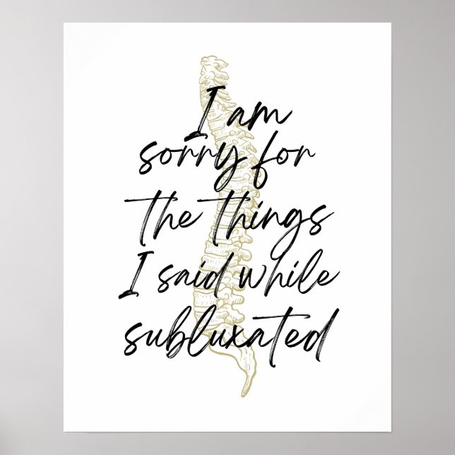 Chiropractic poster, chiropractor gift, chiro  poster (Front)