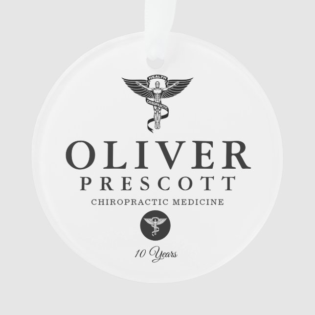 Chiropractic Professional Graduation | Retirement Ornament (Front)
