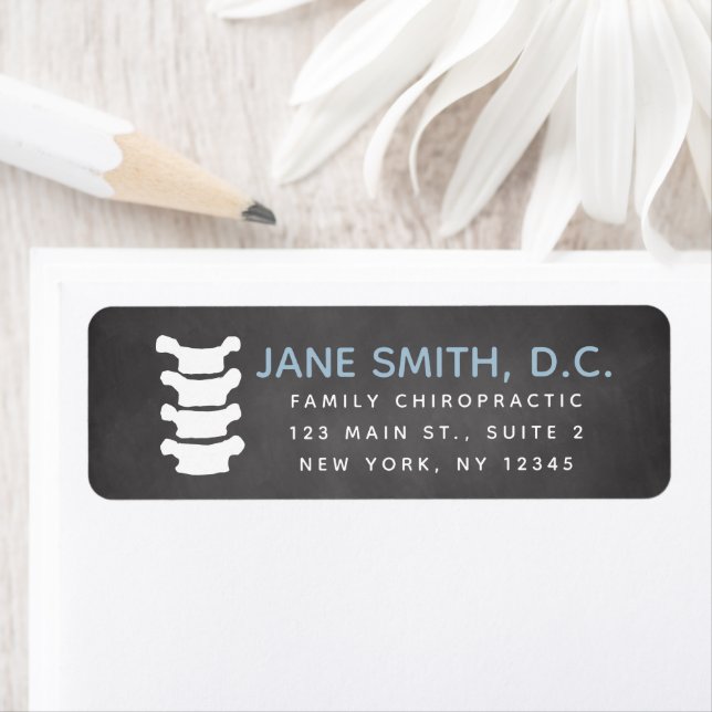 Chiropractic return address label, chiropractor label (Insitu)
