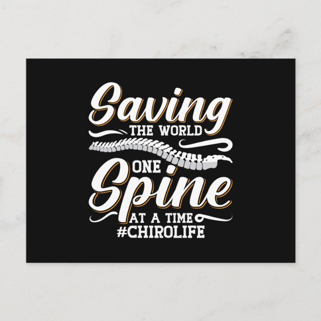 Chiropractic Saving The World Spine Chiropractor Postcard (Front)