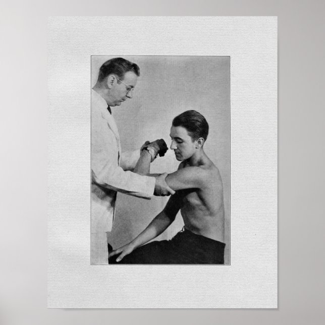 Chiropractic Shoulder Examination Vintage Print (Front)