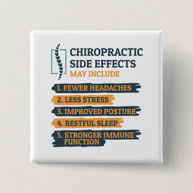 Chiropractic Side Effects Funny Chiropractor Gag 15 Cm Square Badge (Front)