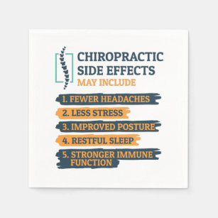 Chiropractic Side Effects Funny Chiropractor Gag Napkin
