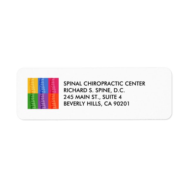 Chiropractic Spine Pop Art Avery Labels (Front)