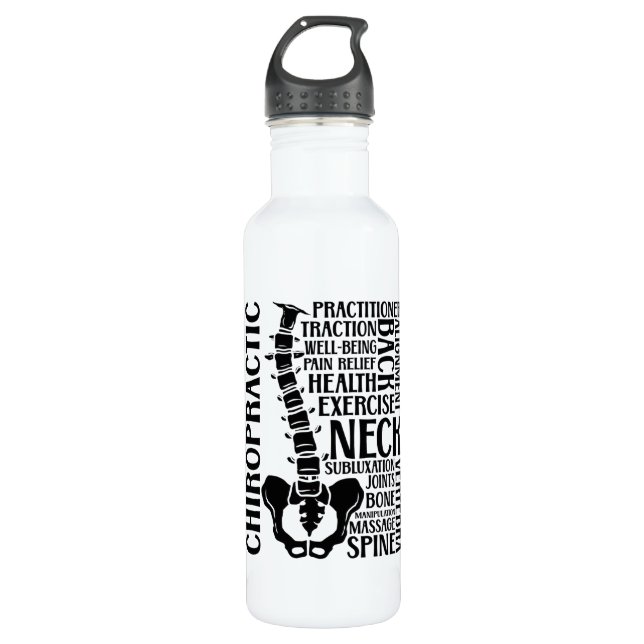 Chiropractic Spine Therapist Chiro Chiropractor 710 Ml Water Bottle (Front)