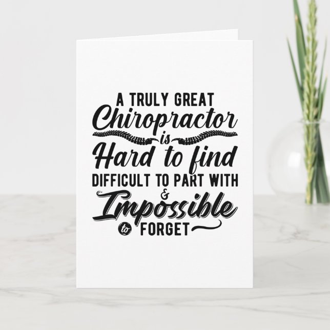 Chiropractic Truly Great Chiropractor Spine Chiro Card (Front)