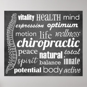 Chiropractic Word Collage Chalkboard Poster