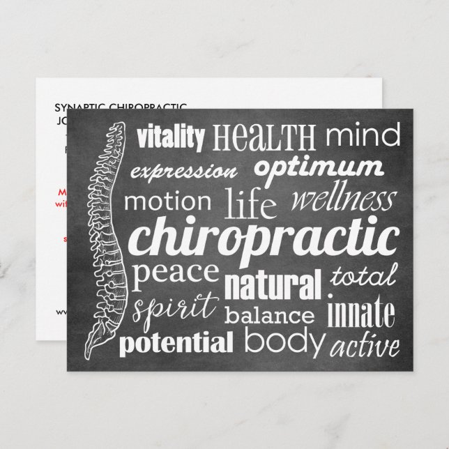 Chiropractic Word Collage Reactivation Recall Postcard (Front/Back)