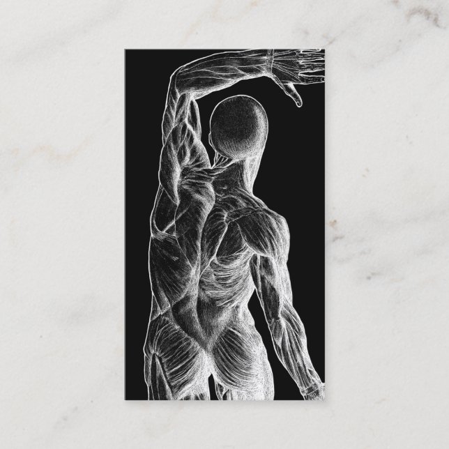 Chiropractor Anatomy Back Chiropractic Black Business Card (Front)
