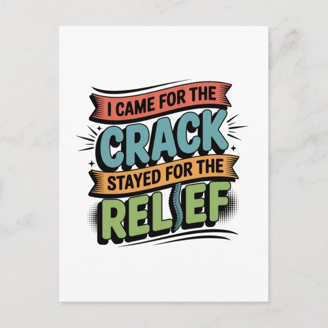 Chiropractor Back Relief Funny Gift Postcard (Front)