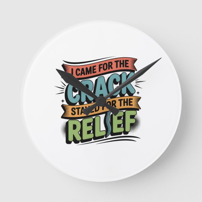 Chiropractor Back Relief Funny Gift Round Clock (Front)