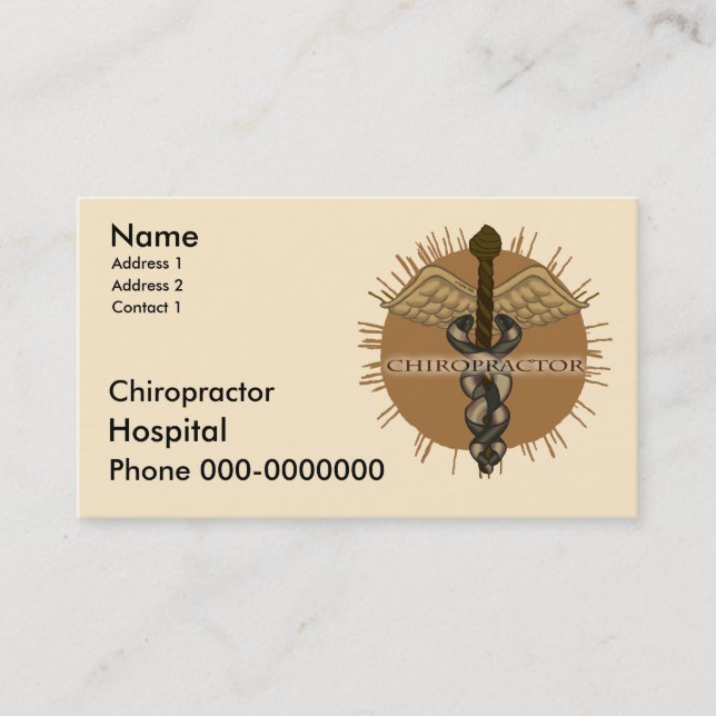 Chiropractor business card (Front)
