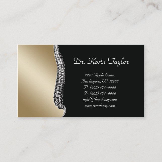 Chiropractor Business Card Chiropractic Spine (Front)