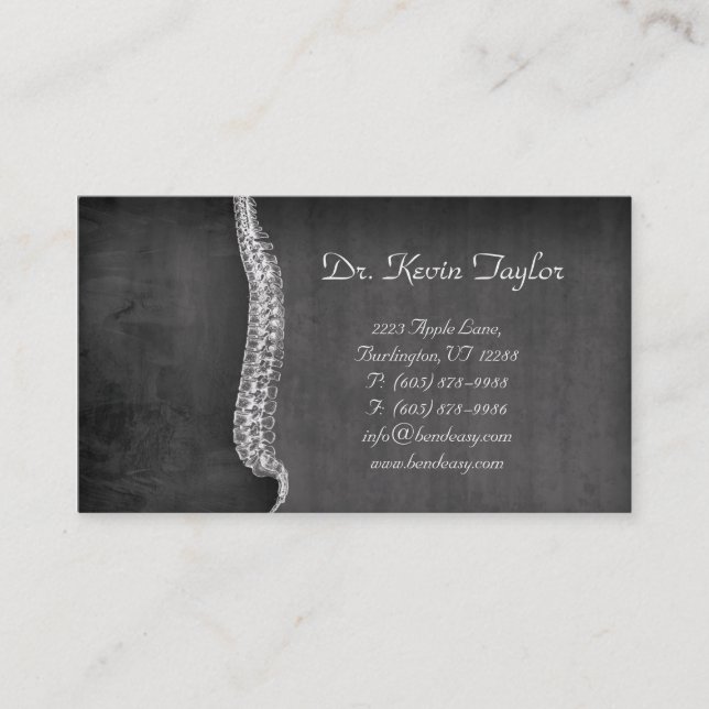 Chiropractor Business Card Chiropractic Spine (Front)