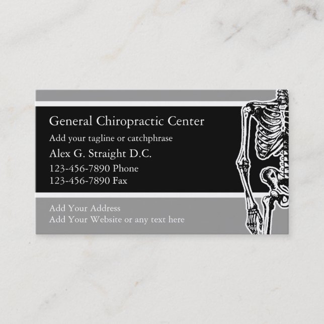 Chiropractor Business Cards (Front)