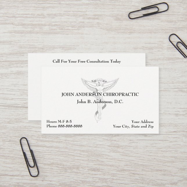 Chiropractor Chiropractic Business Card (Front/Back In Situ)