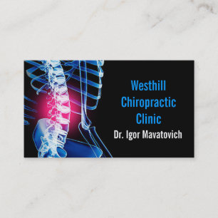Chiropractor Chiropractic Health Wellness Clinic Business Card