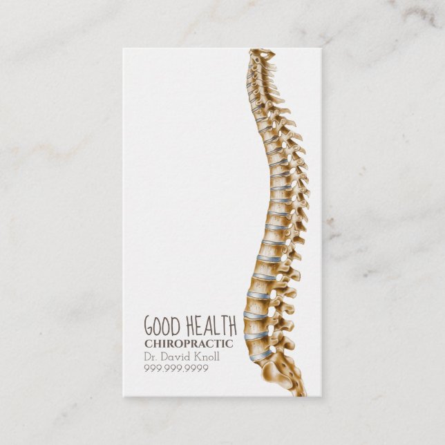 Chiropractor Chiropractic Health Wellness Clinic Business Card (Front)