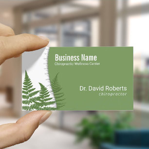 Chiropractor Chiropractic Spine Green Wellness SPA Business Card