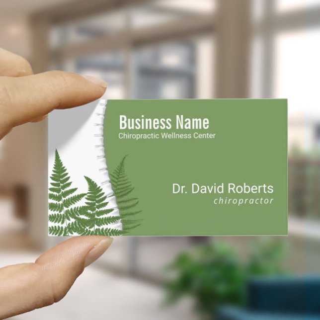 Chiropractor Chiropractic Spine Green Wellness SPA Business Card (Creator Uploaded)