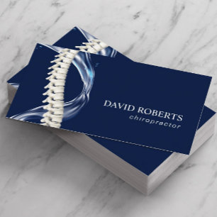 Chiropractor Chiropractic Spine Therapist Navy Business Card