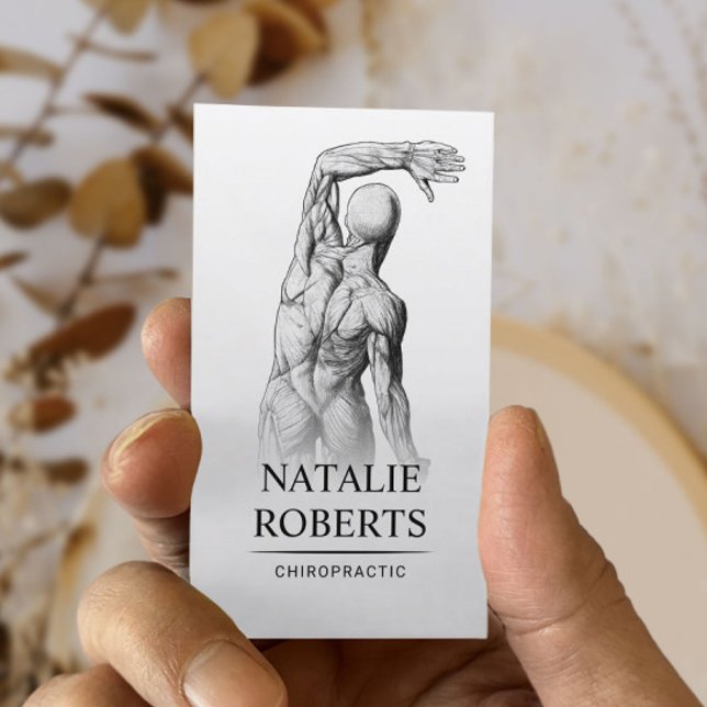 Chiropractor Elegant Anatomy Plain Chiropractic Business Card (Creator Uploaded)