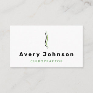 Chiropractor Elegant Minimal Classic White Spine Business Card