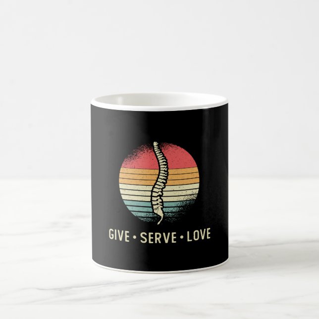 Chiropractor Give Serve Love Chiro Chiropractic Coffee Mug (Center)