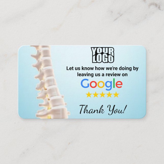 Chiropractor Google Review Business Card Template  (Front)