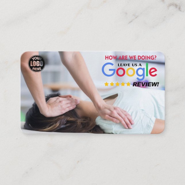 Chiropractor Google Review Template With QR - Business Card (Front)