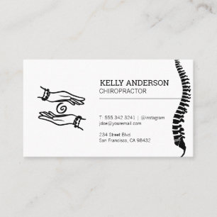 Chiropractor Healing Hands Spinal Cord Business Card