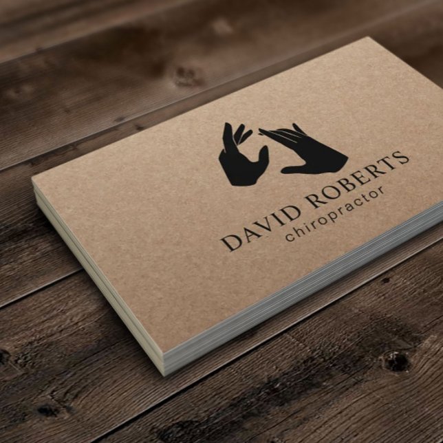 Chiropractor Healing Hands Therapist Rustic Kraft Business Card (Creator Uploaded)