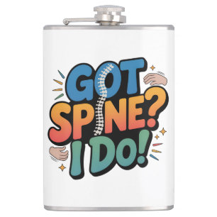 Chiropractor Humor Spine Health Quote Hip Flask