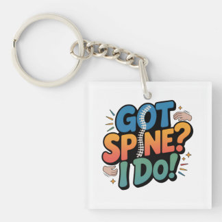 Chiropractor Humour Spine Health Quote Key Ring