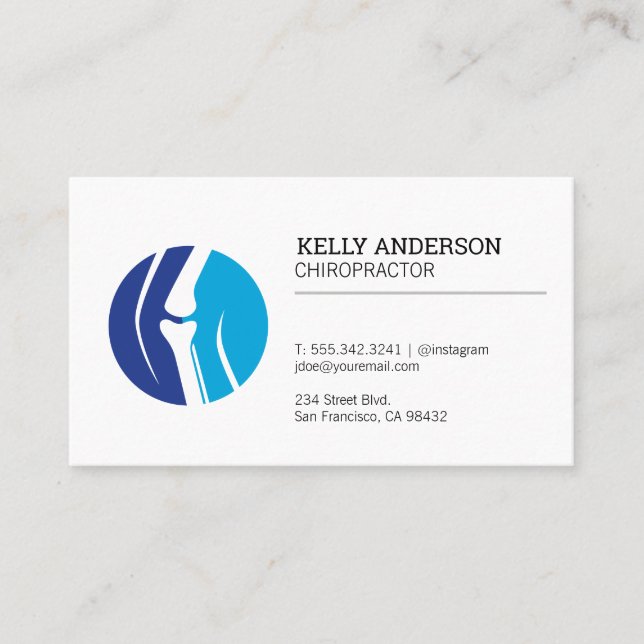 Chiropractor | Knee Bone Business Card (Front)
