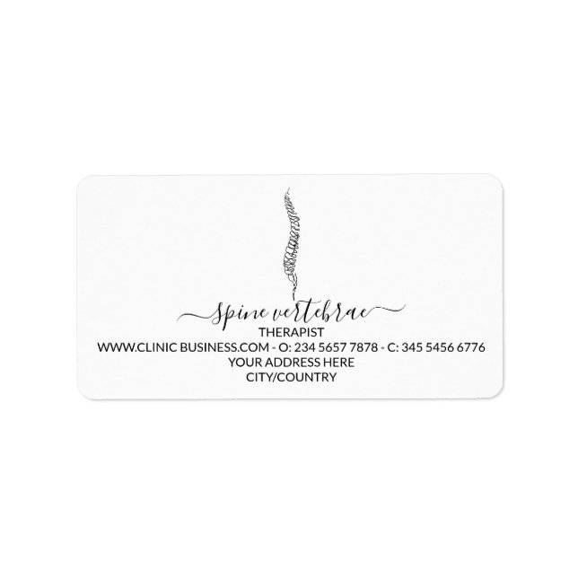 Chiropractor Licensed Massage Therapist Label (Front)