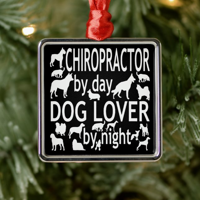 Chiropractor Loves Dogs Metal Ornament (Tree)